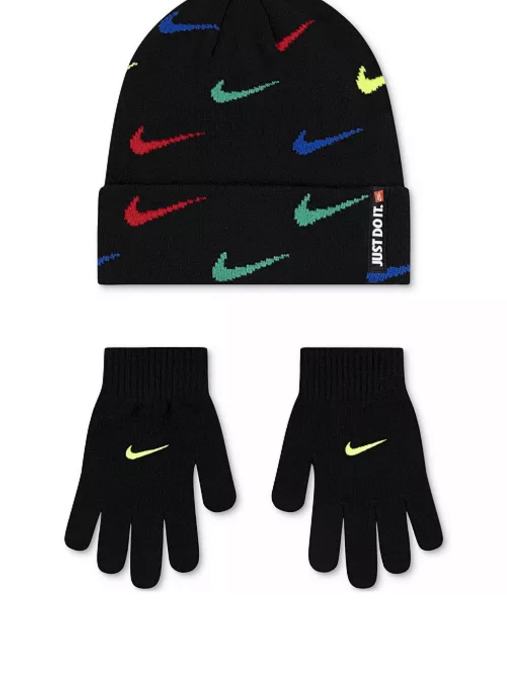 Nike Multicolor Swoosh Kids Beanie & Gloves Set